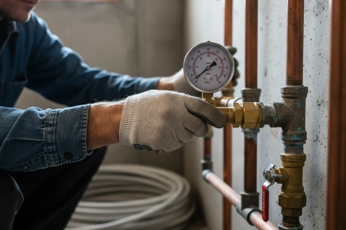 Pressure testing a repaired line during Water Line Repair in Bunnlevel